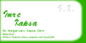 imre kapsa business card